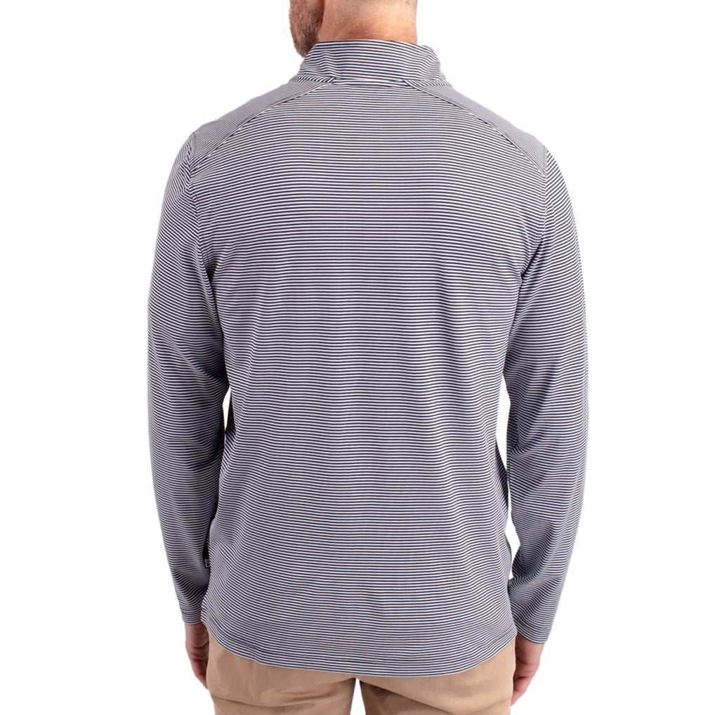  Drexel Dragons Cutter & Buck Virtue Micro Stripe DryTec Quarter-Zip Pullover - Navy